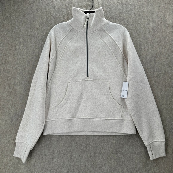 Jockey Tops - Jockey Mixed Rib Half Zip Sweatshirt Oatmeal Heather Small Fleece Pullover